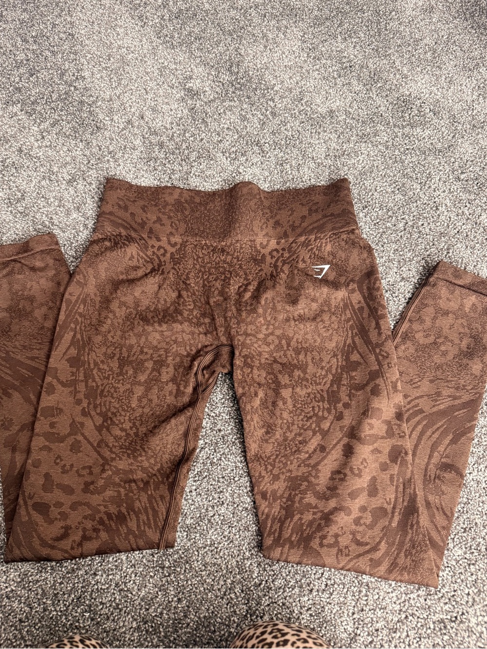 Gymshark Brown Leopard-Print Seamless Leggings
